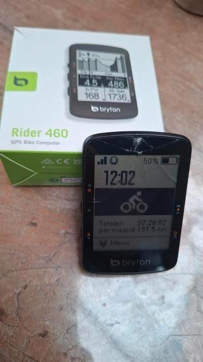Bryton 460gps. Schermpje gebarsten werkt verder naar behoren, Fietsen en Brommers, Fietsaccessoires | Fietscomputers, Gebruikt
