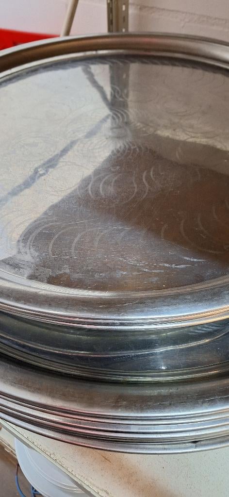 dienblad, Huis en Inrichting, Woonaccessoires | Dienbladen, Ophalen, Zo goed als nieuw, Rond, Metaal