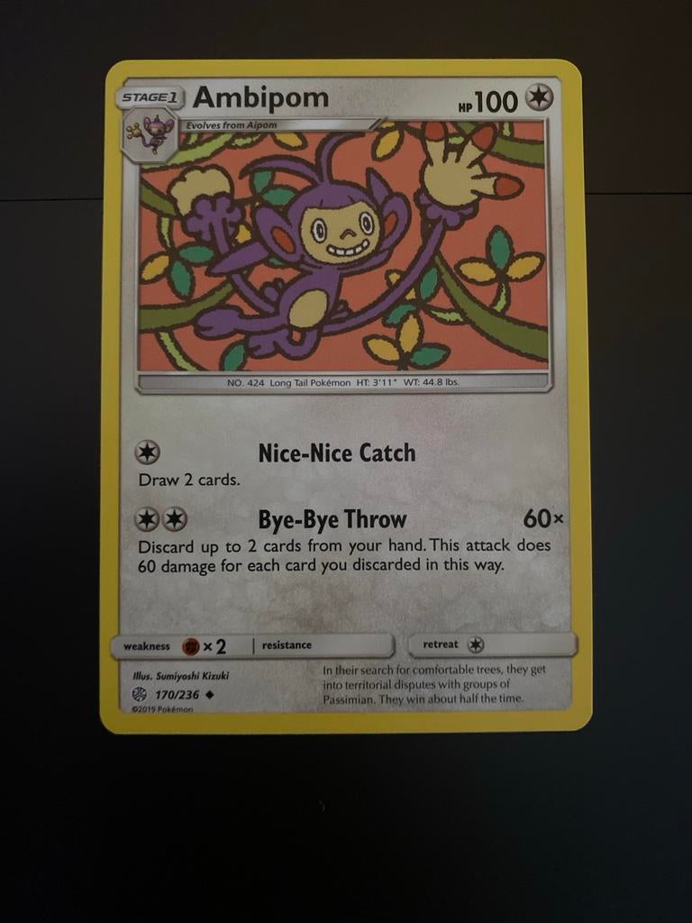 Amibipom 170/236 Pokémon S&M Cosmic Eclipse Packfresh Mint, Ophalen of Verzenden, Zo goed als nieuw, Losse kaart