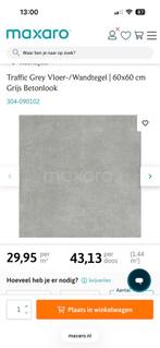 Traffic Grey Vloer-/Wandtegel | 60x60 cm Grijs Betonlook, Ophalen, Nieuw, 10 m² of meer, Vloertegels
