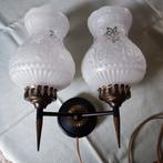 Brocante wandlamp jaren 50, Huis en Inrichting, Lampen | Wandlampen, Ophalen of Verzenden, Gebruikt, Glas, Brocante, jaren 50 , Franse vintage