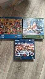 Kerst puzzels legpuzzels christmas corner piece Gibsons, Ophalen of Verzenden, 500 t/m 1500 stukjes, Gebruikt