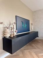 Zen-Lifestyle TV Meubel 277cm - Zwart Eiken Fineer, Ophalen, Eikenhout, Zo goed als nieuw, 200 cm of meer
