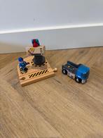 ZGAN blauw Brio houten trein lage kraan 33866 vrachtwagen, Ophalen of Verzenden, Zo goed als nieuw