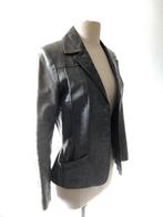 Vintage grijs/blauw leren jasje van DNA - S, Kleding | Dames, DNA, Ophalen of Verzenden, Jasje, Maat 36 (S)