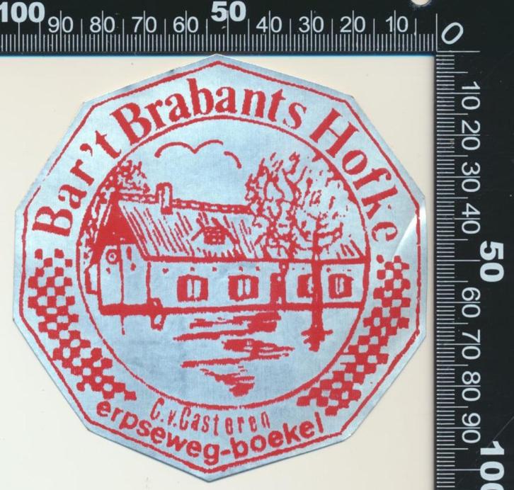 Sticker: Bar Het Brabants Hofke - Boekel, Verzamelen, Stickers, Zo goed als nieuw, Bedrijf of Vereniging, Ophalen of Verzenden