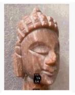 Mooi Stenen Boeddha hoofdje, 7 cm, Antiek en Kunst, Ophalen of Verzenden