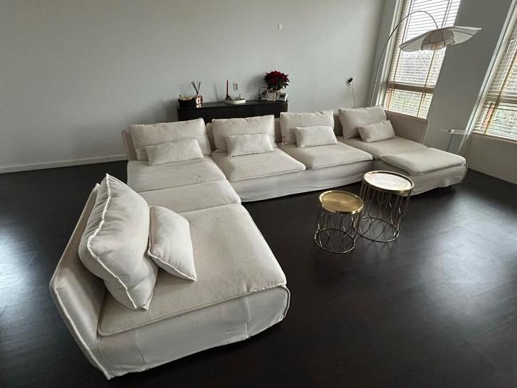 Söderhamn elementen bank(set)/Gransel naturel hoezen, Huis en Inrichting, Banken | Complete zithoeken, Gebruikt, Stof, Ophalen