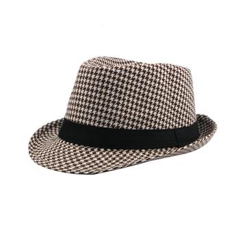 Houndstooth trilby hoed / heren dames fedora retro jazz beschikbaar voor biedingen