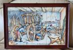 Prachtige tegeltableau van “DeWagenbouwer anno 1770”., Antiek en Kunst, Antiek | Wandborden en Tegels, Ophalen of Verzenden