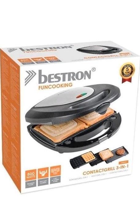 Bestron 3-in-1 contactgrill tosti, wafel & grill voor burger, Witgoed en Apparatuur, Contactgrills, Zo goed als nieuw, Ophalen of Verzenden