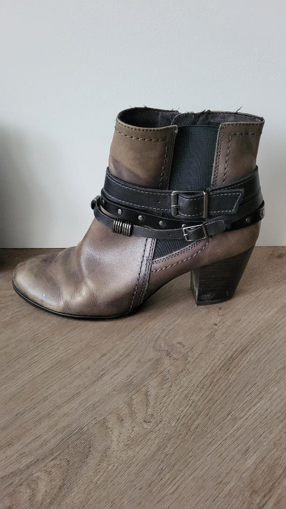 Leren enkellaarsjes met riempjes | Bruin | Bonita | Maat 39, Kleding | Dames, Schoenen, Gedragen, Lage of Enkellaarzen, Bruin