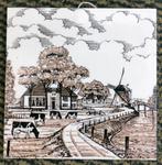 Plateelbakkerij Schoonhoven Holland wandtegel molen boerderi, Ophalen of Verzenden, Gebruikt