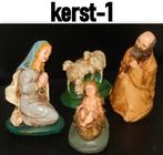 Kerst-1 -- 4 Delige handbeschilderde Kerstgroep van gips, Diversen, Kerst, Ophalen of Verzenden, Zo goed als nieuw