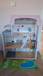 Lidl Houten Poppenhuis (zonder accessoires), Ophalen, Zo goed als nieuw, Poppenhuis