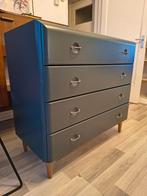 Ladekast blauw | op pootjes, Onbekend, 50 tot 100 cm, Zo goed als nieuw, 3 of 4 laden