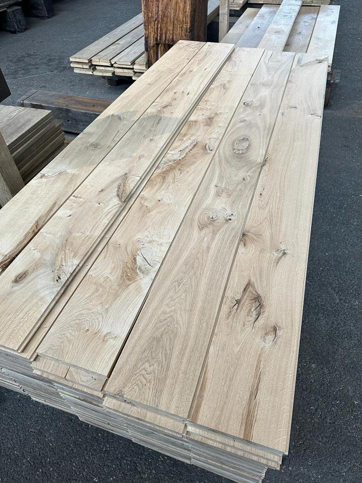 Eiken Vloerdelen - Massief 18 en 22 cm breed, Doe-het-zelf en Verbouw, Hout en Planken, Gebruikt, Plank, Eiken, 200 tot 250 cm