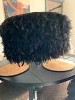 Zwarte Plafondlamp met Veren, Huis en Inrichting, Lampen | Vloerlampen, Ophalen of Verzenden, Nieuw, Metaal, 100 tot 150 cm