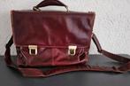 Vintage leren laptoptas / schoudertas, Sieraden, Tassen en Uiterlijk, Tassen | Schooltassen, Minder dan 30 cm, Bruin, Aktetas of Boekentas