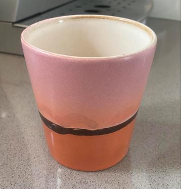 HK Living koffiemokken roze oranje keramiek