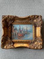 Olieverf op paneel schilderij havengezicht, Ophalen of Verzenden