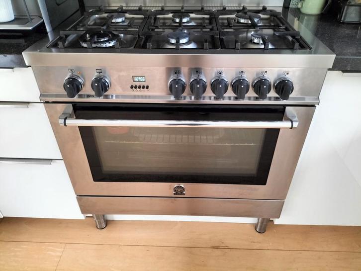La Germania EX96C61X-12 6-pits fornuis met mankement, Witgoed en Apparatuur, Fornuizen, Vrijstaand, Gas, 5 kookzones of meer, 60 cm of meer