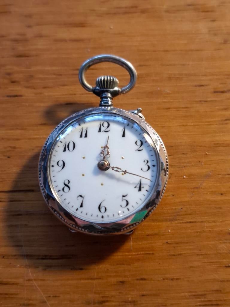 Antiek zilveren dames zakhorloge, Sieraden, Tassen en Uiterlijk, Horloges | Antiek, Ophalen of Verzenden, Zilver, Overige merken