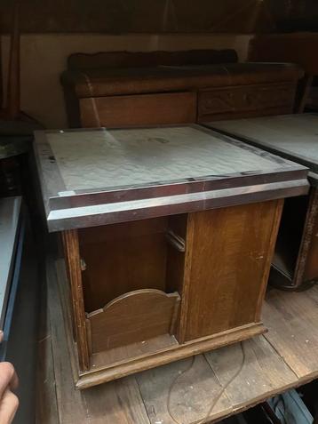 Draaibaar barretje vintage retro midcentury hout glas €25 beschikbaar voor biedingen