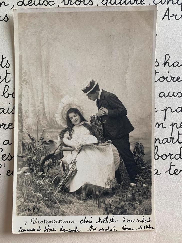 5-2-1904 Cousin & Cousine - Protestations (CC), Verzamelen, Ansichtkaarten | Themakaarten, Gelopen, Voor 1920, Kinderen, Ophalen of Verzenden