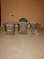 3 glazen bakjes en 1 deksel voor wand koffiemolen, Ophalen of Verzenden