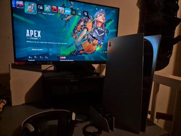 Playstation 5 + Laadstation + Gaming Monitor +bleutooth head