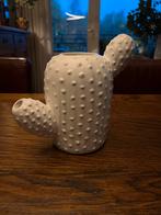 Cactus Keramiek Vaas - Uniek Design, Gebruikt, Wit, Aardewerk of Porselein, Ophalen of Verzenden