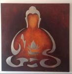 Buddha Boeda schilderij, 100x100, acryl verf op linnen, Antiek en Kunst, Kunst | Schilderijen | Modern, Ophalen