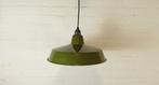 Vintage industriële metalen pullout lamp hanglamp, groen, Huis en Inrichting, Lampen | Hanglampen, Gebruikt, Ophalen of Verzenden