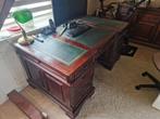 Engels partner-bureau met lederen inleg, Huis en Inrichting, Bureaus, Ophalen, Gebruikt, Bureau