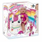 Nieuw! Dollicorn baby 37cm met eenhoornloopauto, Ophalen, Zo goed als nieuw, Babypop