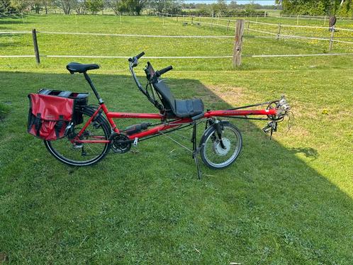 Tandem Hase Pino elektrische voorwielaandrijving, Fietsen en Brommers, Fietsen | Tandems, Gebruikt, Minder dan 10 versnellingen