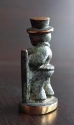 Bronzen miniatuurbeeldje van een schoorsteenveger, Antiek en Kunst, Ophalen of Verzenden, Brons