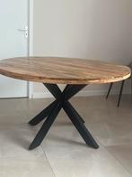 Mangohouten Eettafel, Huis en Inrichting, Tafels | Eettafels, 100 tot 150 cm, Rond, Ophalen of Verzenden, Zo goed als nieuw