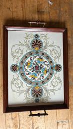 Algerijns dienblad gepriduceerd rond 1950, Ophalen of Verzenden, Rond, Hout