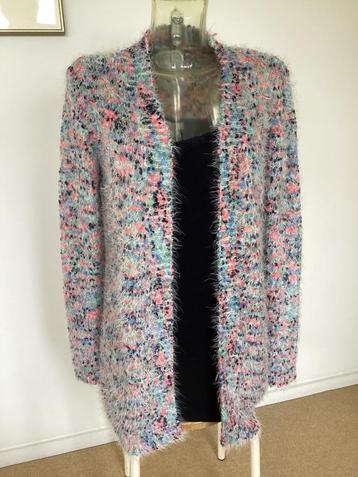 Vrolijk , warm en zacht Bien Bleu lang vest mt 40/42 beschikbaar voor biedingen