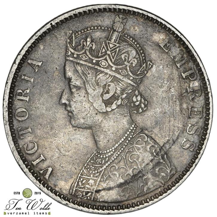 Brits-Indië 1 Rupee 1900, Postzegels en Munten, Munten | Azië, Losse munt, Zuid-Azië, Zilver, Ophalen of Verzenden