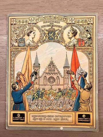 Wilhelmina 1898–1948 schoolschrift Jetses + leerboekje+ div. beschikbaar voor biedingen
