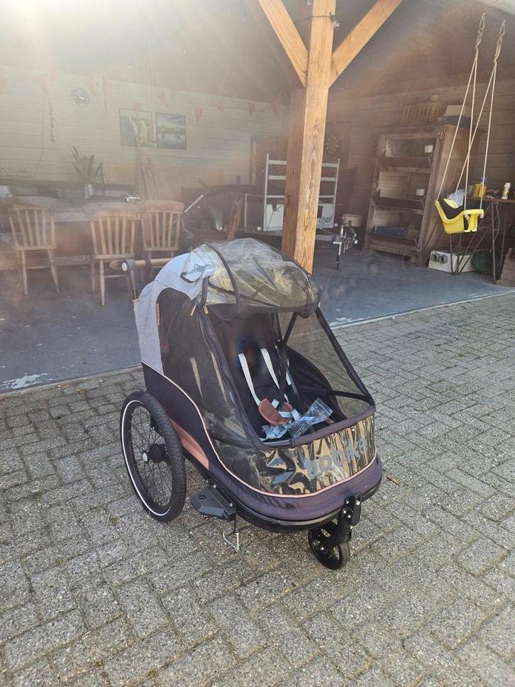 Bobike Fietskar Trailer 2-in-1 | Zwart/Grijs, Fietsen en Brommers, Fietsaccessoires | Aanhangers en Karren, Zo goed als nieuw
