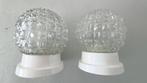 2x persglazen plafonniere bol mid century retro design lamp, Ophalen of Verzenden, Zo goed als nieuw, Glas, Vintage