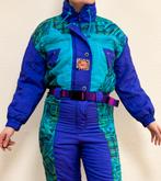 Vintage retro skipak - blauw paars, turquoise groen maat M/L, Maat 38/40 (M), Ophalen of Verzenden, Vintage, Gedragen