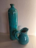 Turquoise Brynxz potten aardewerk vaas, Huis en Inrichting, Woonaccessoires | Vazen, Ophalen of Verzenden, Zo goed als nieuw