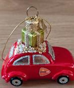 🚗VONDELS GLAZEN ORNAMENT RODE VW KEVER MET CADEAU OO DAK, Diversen, Kerst, Verzenden, Zo goed als nieuw