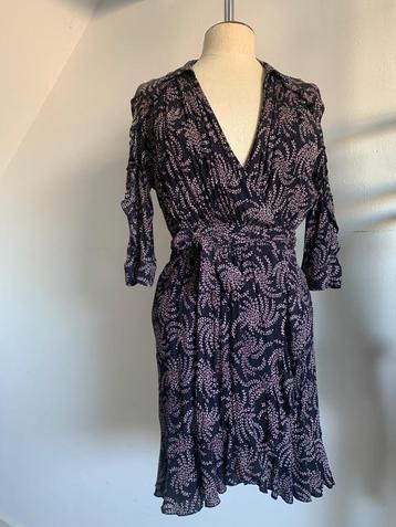 Ba&sh wikkeljurk jurk print zwart grijs beige 3= M/38 beschikbaar voor biedingen
