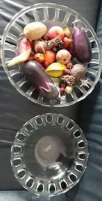 Schaal  + Kunstfruit 2st, Ophalen of Verzenden, Zo goed als nieuw, Rond, Glas